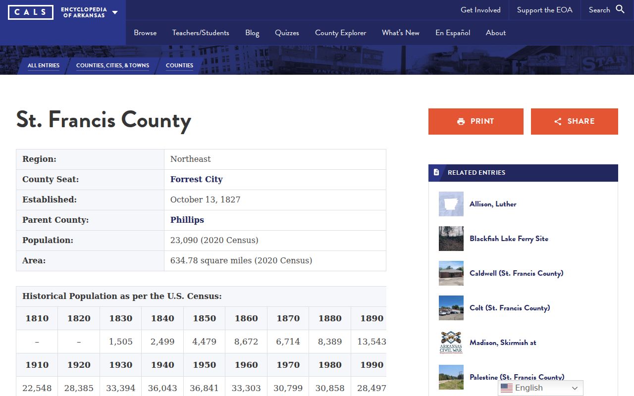 Forrest City criminal history context in St. Francis County history
