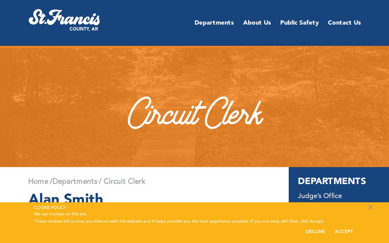 St. Francis County criminal court case Circuit Clerk contact page