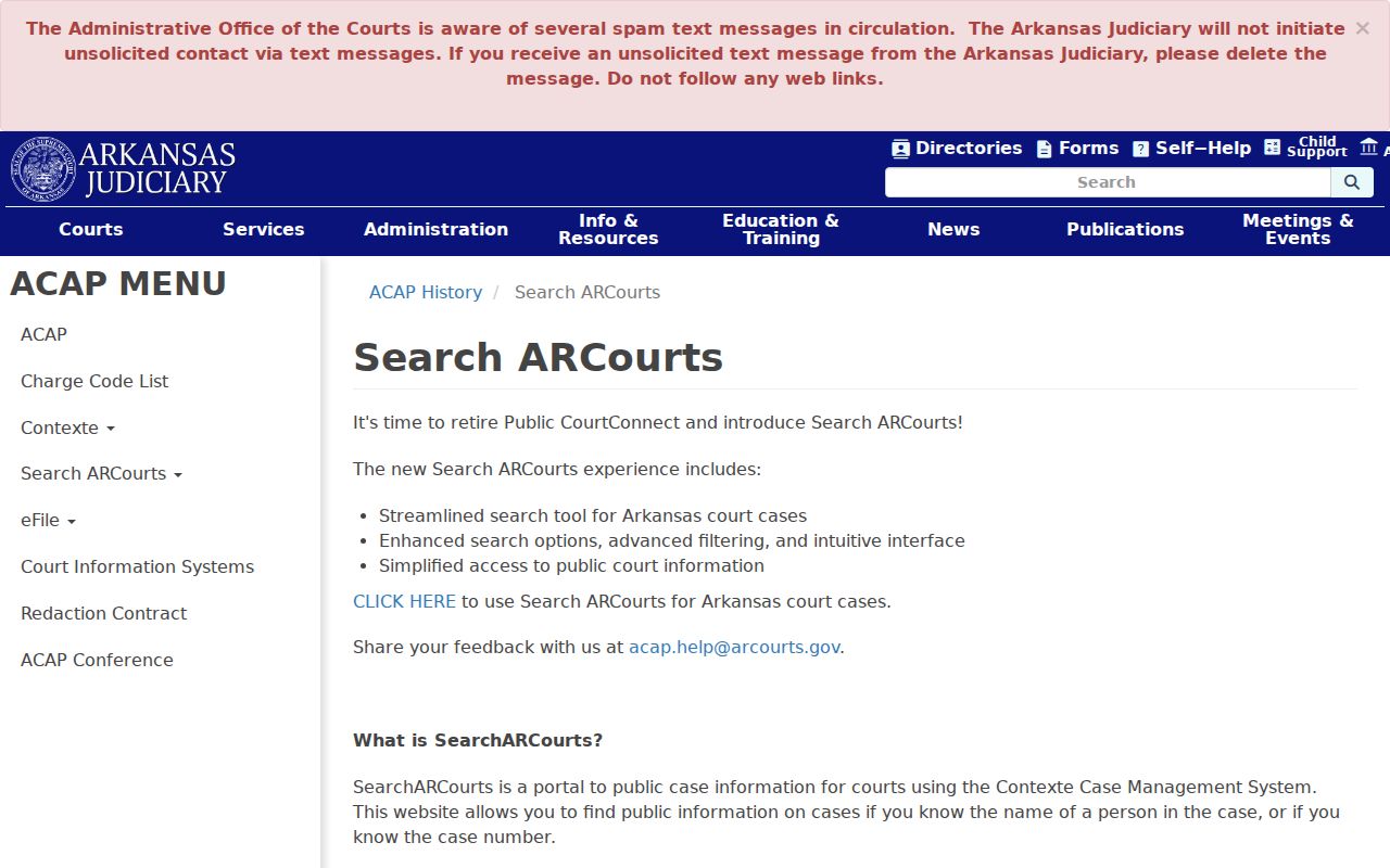 St. Francis County criminal court case Search ARCourts help page