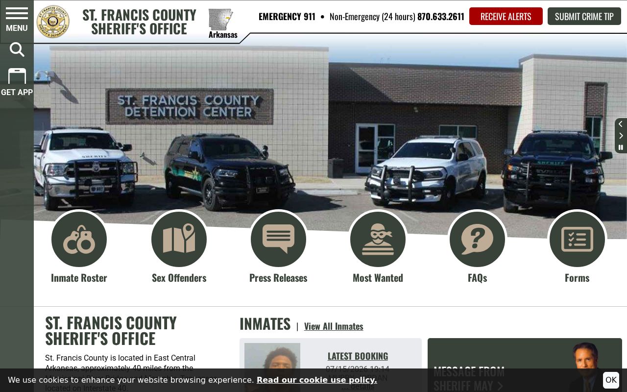 St. Francis County sheriff criminal records homepage