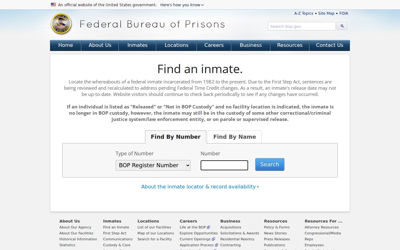 St. Francis County sex offender check context in the federal inmate locator
